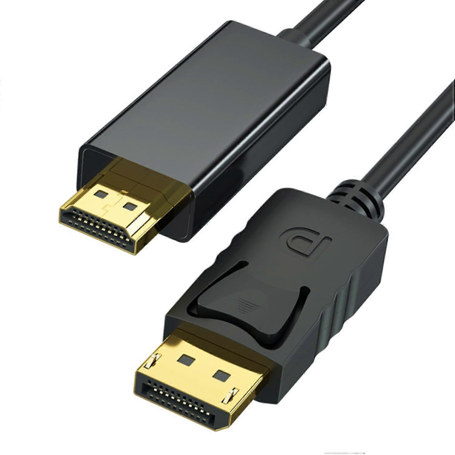 DisplayPort to HDMI Cable 6ft, 4K DP to HDMI Cable Adapter, Uni-Directional DP 1.2 to HDMI 1.4 Cable Compatible with PC TV Monitor Projector Laptop De