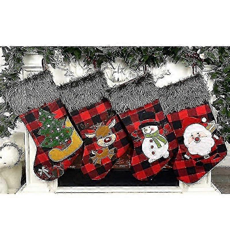 2025 Christmas Stocking Set Of 3, Large Xmas Stockings For Tree Decoration