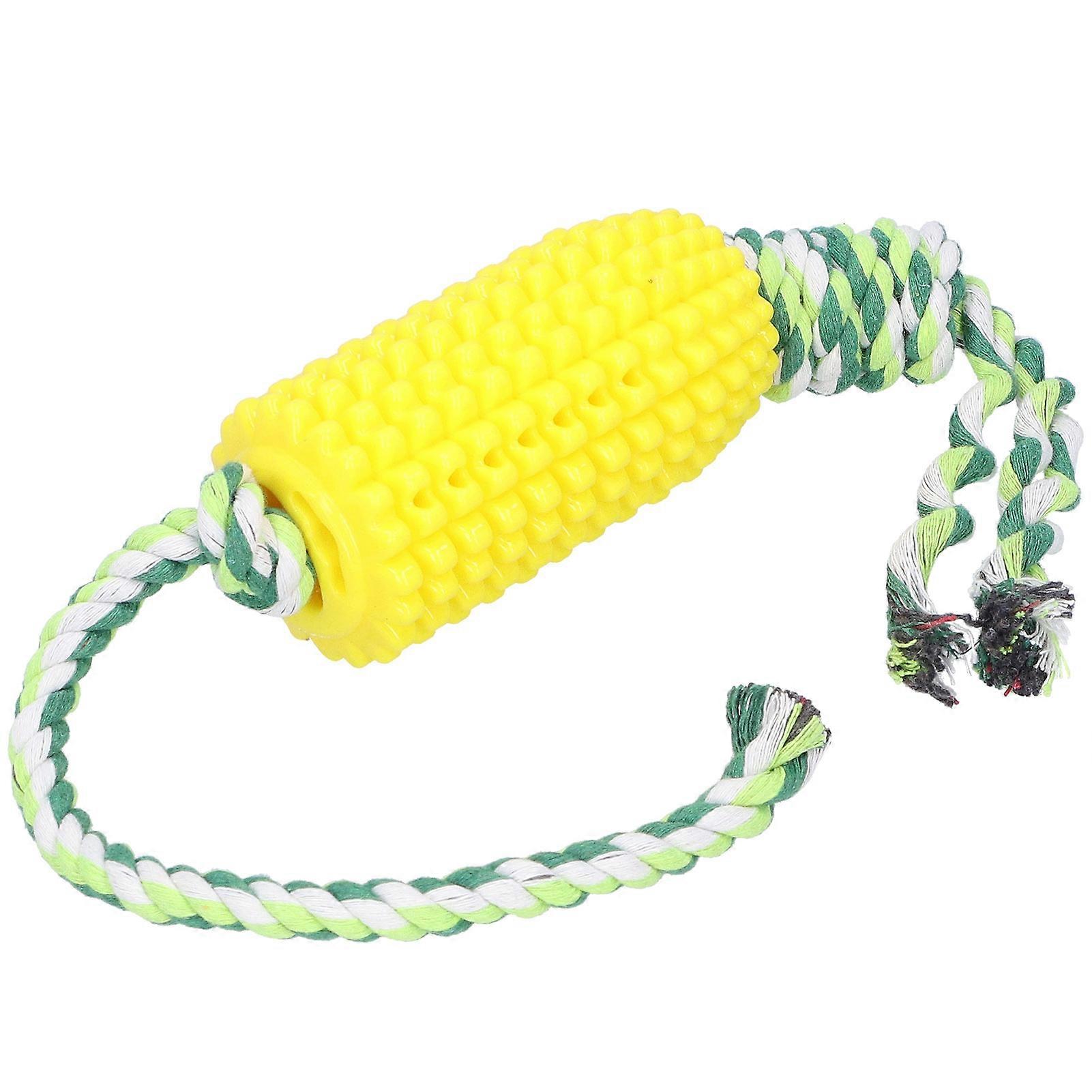 Corn Shaped Interactive Dog Chew Toy 11.2x5.6cm TPR Rope