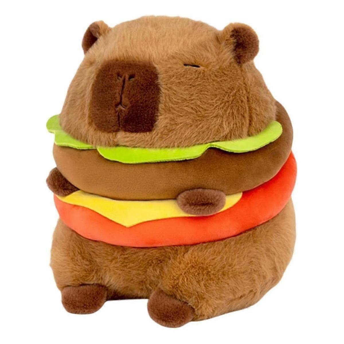 suitable for Realistic Capybara Burger Plush, Cute Capybara Stuffed Animal Pillow Plushie Toy, Soft Hamburger Fo-jc