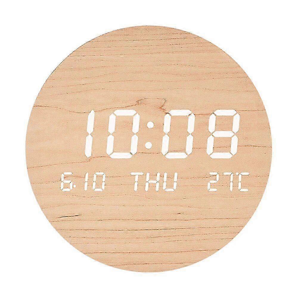 LED Digital Wall Clock Temperature Date Time Multi-function Display Silent Alarm Clock for Bedroom Living Room Hanging Clock 2025