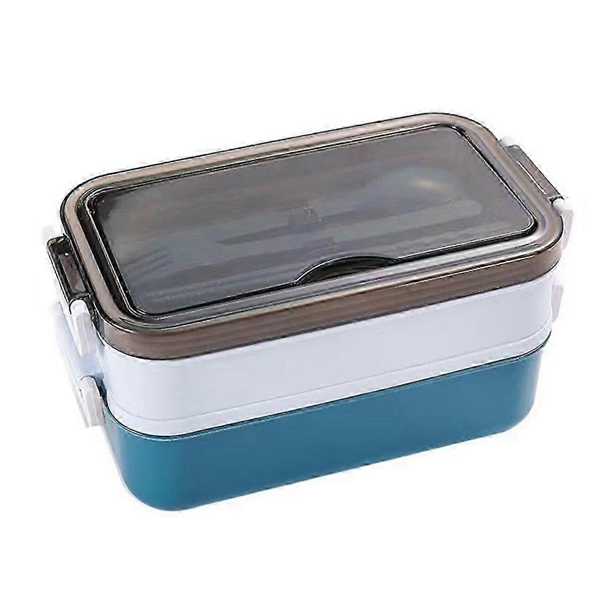 2-Layer Microwaveable Lunch Box - Bento Box for Students, Kids and Office Workers
