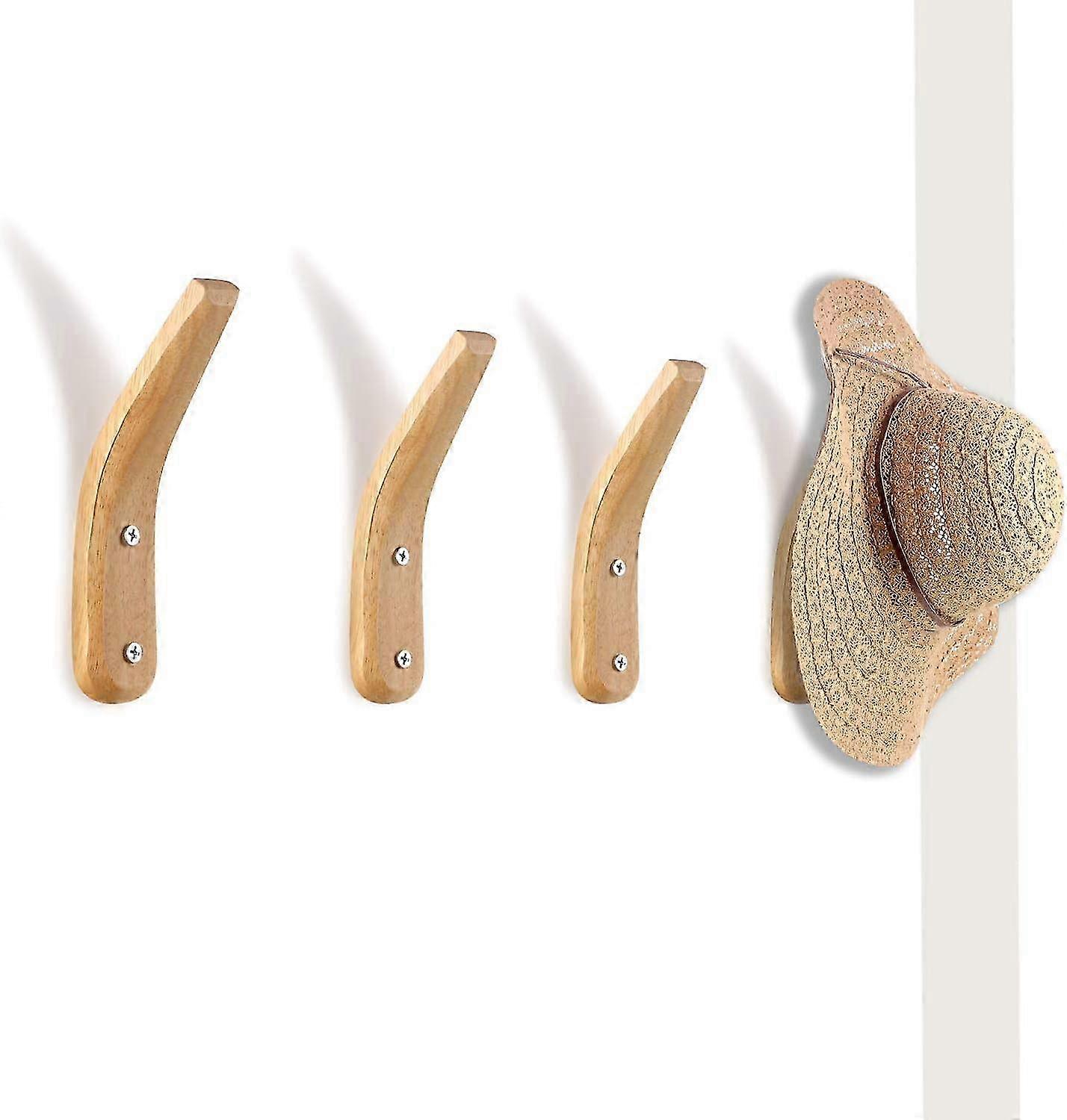 Decorative Wall Hooks, Streamline Nice Finished Wood Heavy Duty with V-Shaped Design for Coats, Bags, Towels, Easy Installation & Space-Saving 2025
