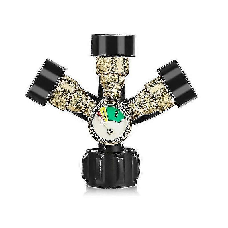 3 Way Propane Splitter, 3 Y Propane Gas Splitter Adapter With Gauge And Shut-off Valve, Propane Tan p20241126988 2025