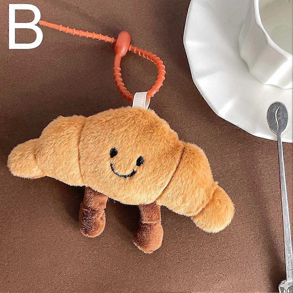 Cujmh Croissant Keychain Pendant Alloy Food Simulation Cute Bag Charm Creative Gift