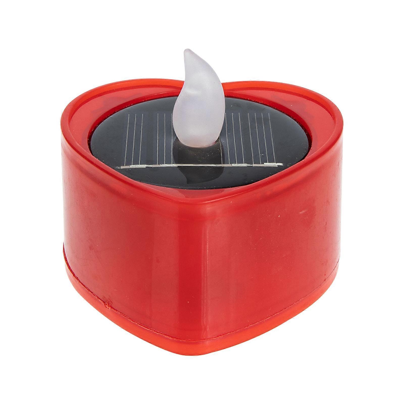 Solar Powered Candle Lamp for Decor Waterproof Lawn Light Red