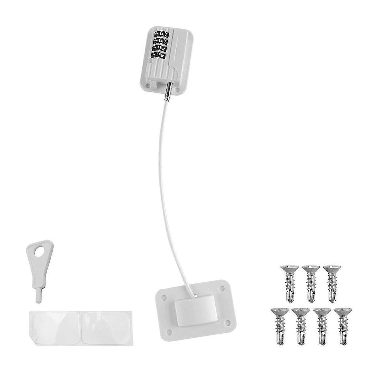 Fridge Lock 4-Digit Combination Lock for Refrigerators, Freezers and Cabinets, No-Drill Installation