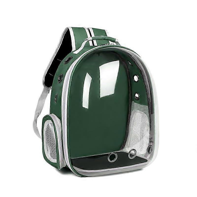 Pet Carrier Backpack Transparent Space Capsule Design For Travel And Everyday Use Green For Small To Medium Pets