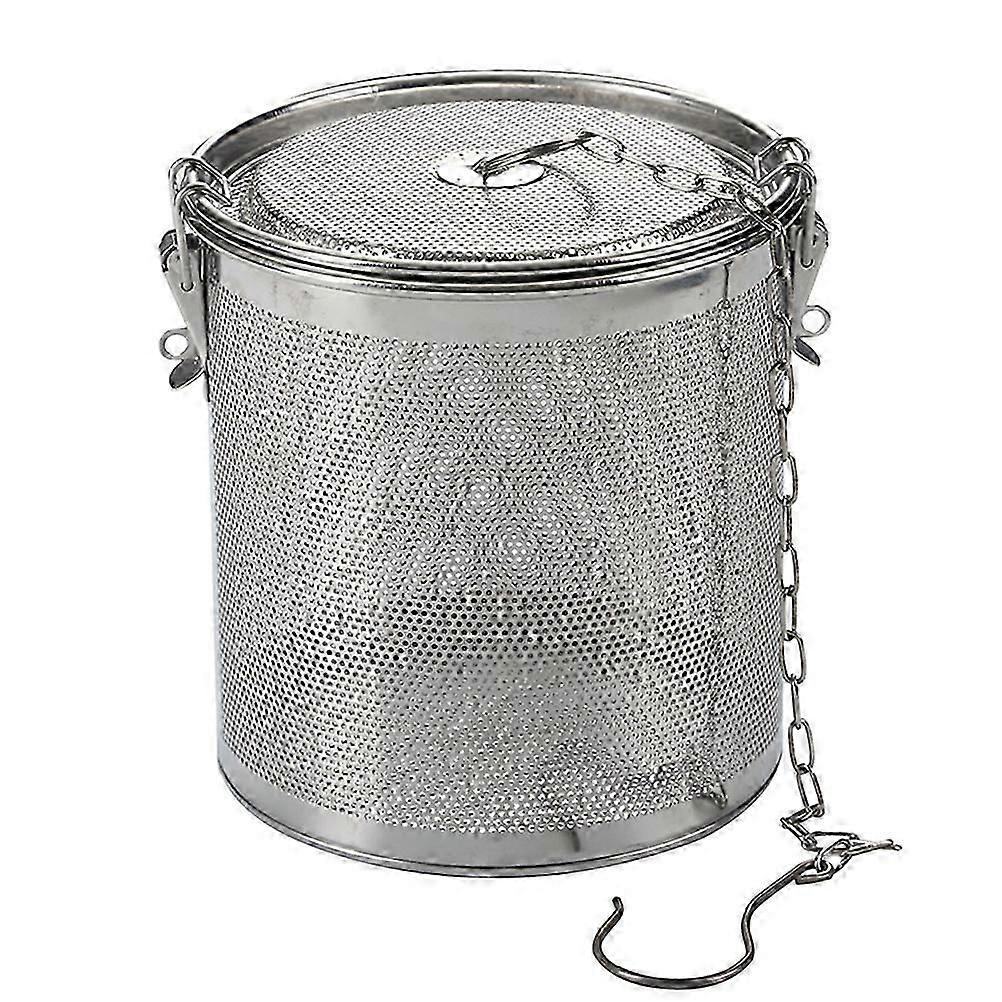 1pc Stainless Steel Seasoning Soup Brine Basket Seasoning Bag Gravy Soup Taste Spice Bag Box (13x14 Silver)