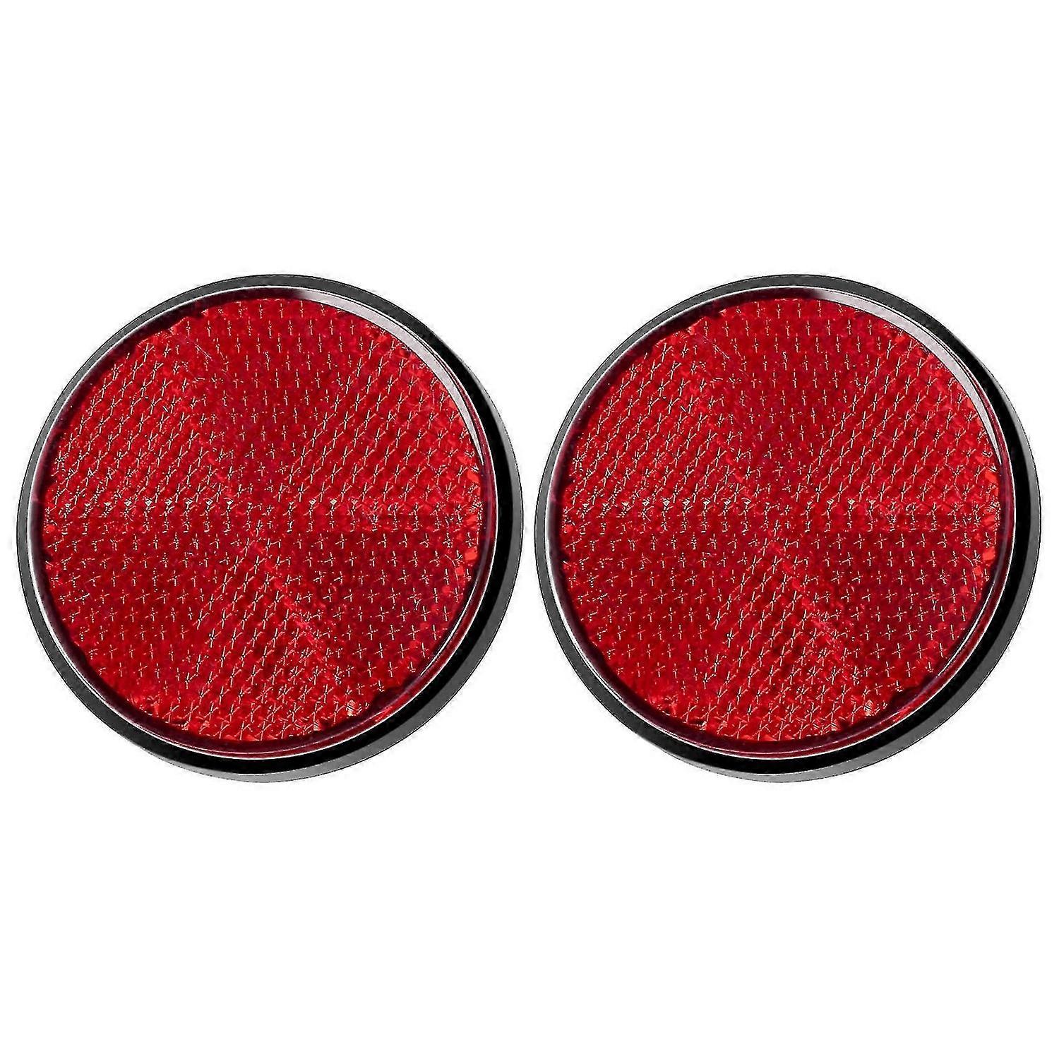 2pcs Round Red Reflector Universal For Motorcycle ATV 5.6*0.8cm