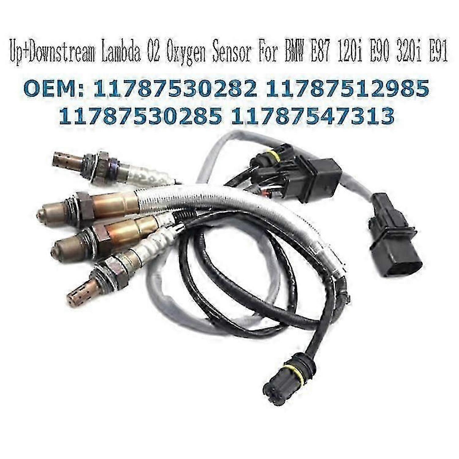 4Pcs Up+Downstream O2 Oxygen Sensor for E87 120i E90 320i E91 11787530282 11787512985 11787530285 11787547313
