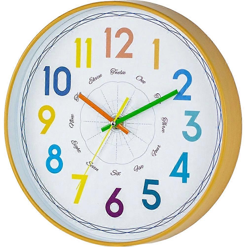 Children's Wall Clock Silent Operation for Kids Room Use