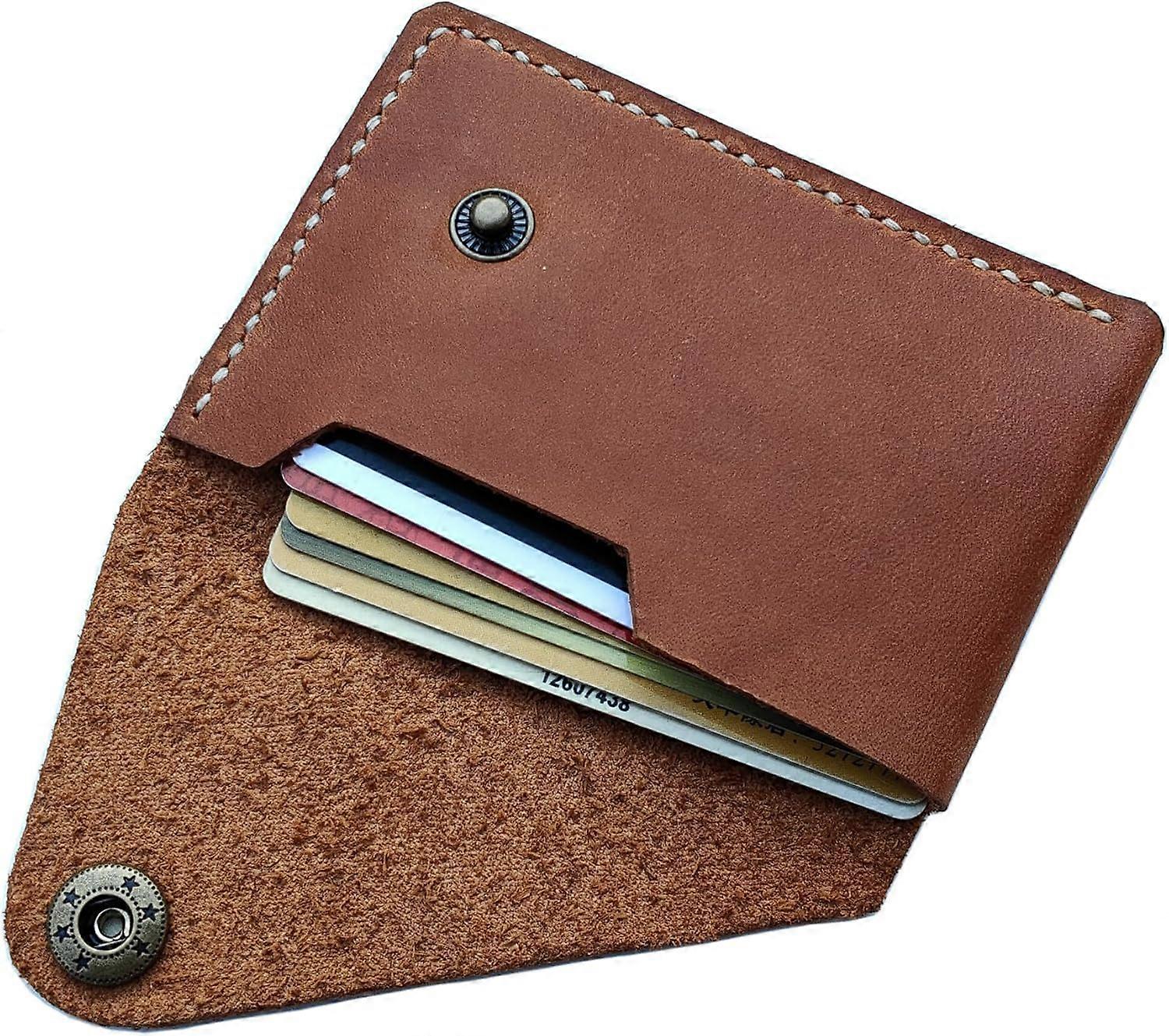 Handmade Leather Business Card Holder, Credit Card Wallet for Men and Women