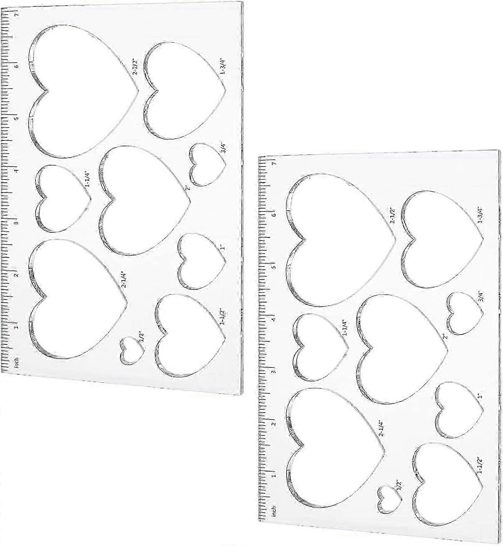 9-in-1 Heart Inlay Template Set with Acrylic Stencils and Ruler - Ideal for Crafting and DIY Projects