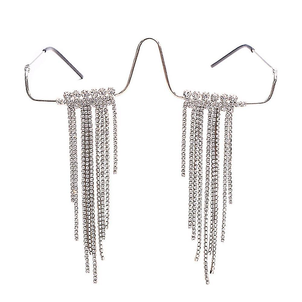 السيدات أزياء معدنية موجة Rimless الزخرفية نظارات الصودا الإطار