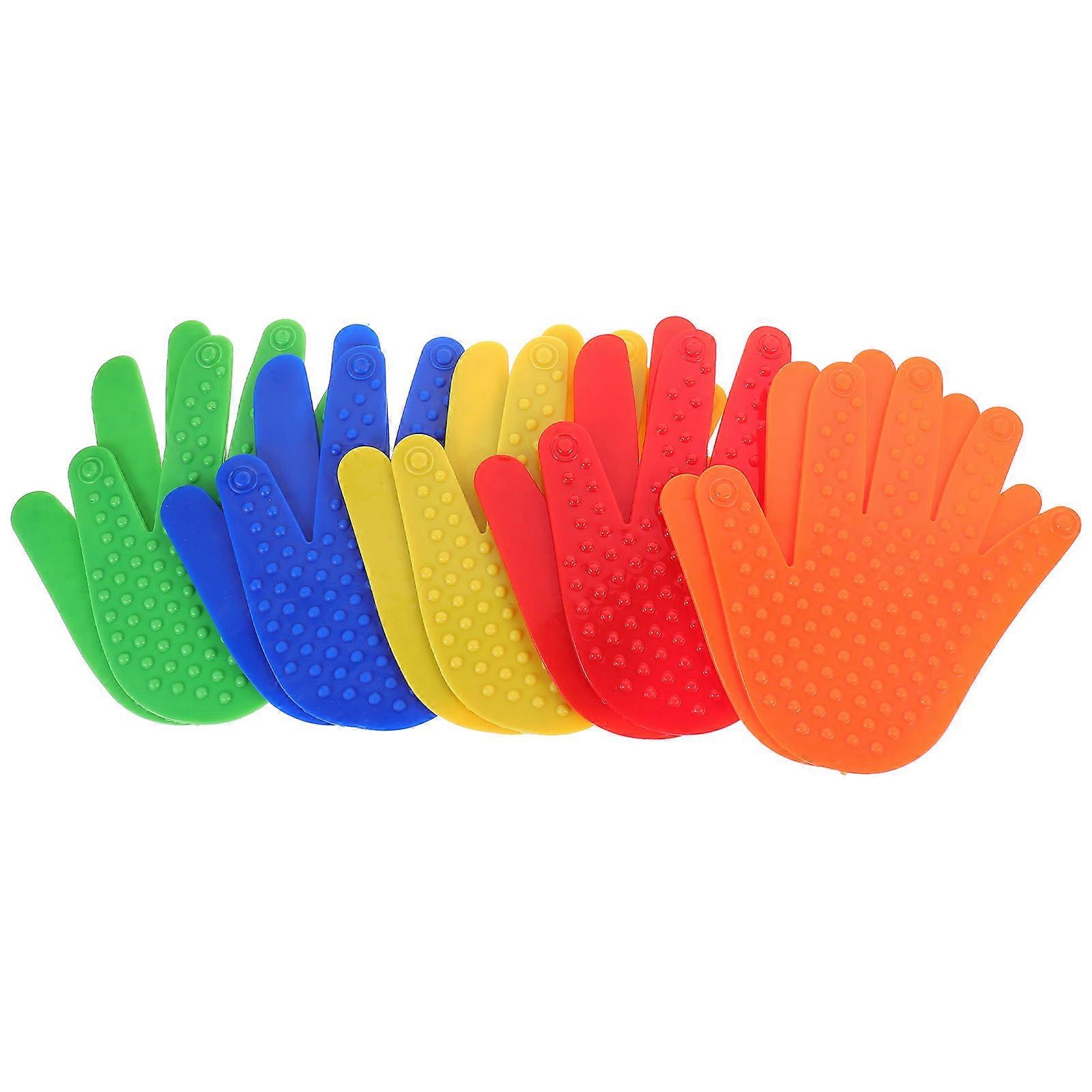 Colorful Floor Markers Hand Shape Spot Markers for Training 5Pairs