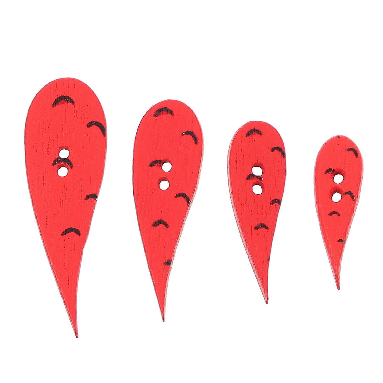 Red Wooden Buttons Carrot Shape Buttons for DIY Sewing 200Pcs Decoration