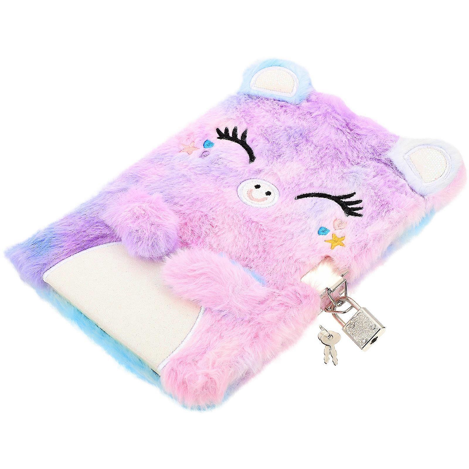 Adorable Plush Secret Diary for Girls 2Pcs Writing Notebook with Lock