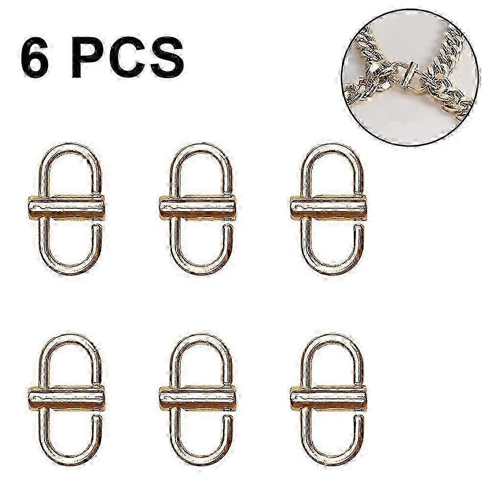 6 Pcs Adjustable Metal Buckles for Chain Strap Bag, Chain Links Tiny Clip to Shorten Length of Metal Chainlight gold SZRH A-D SZRH BF