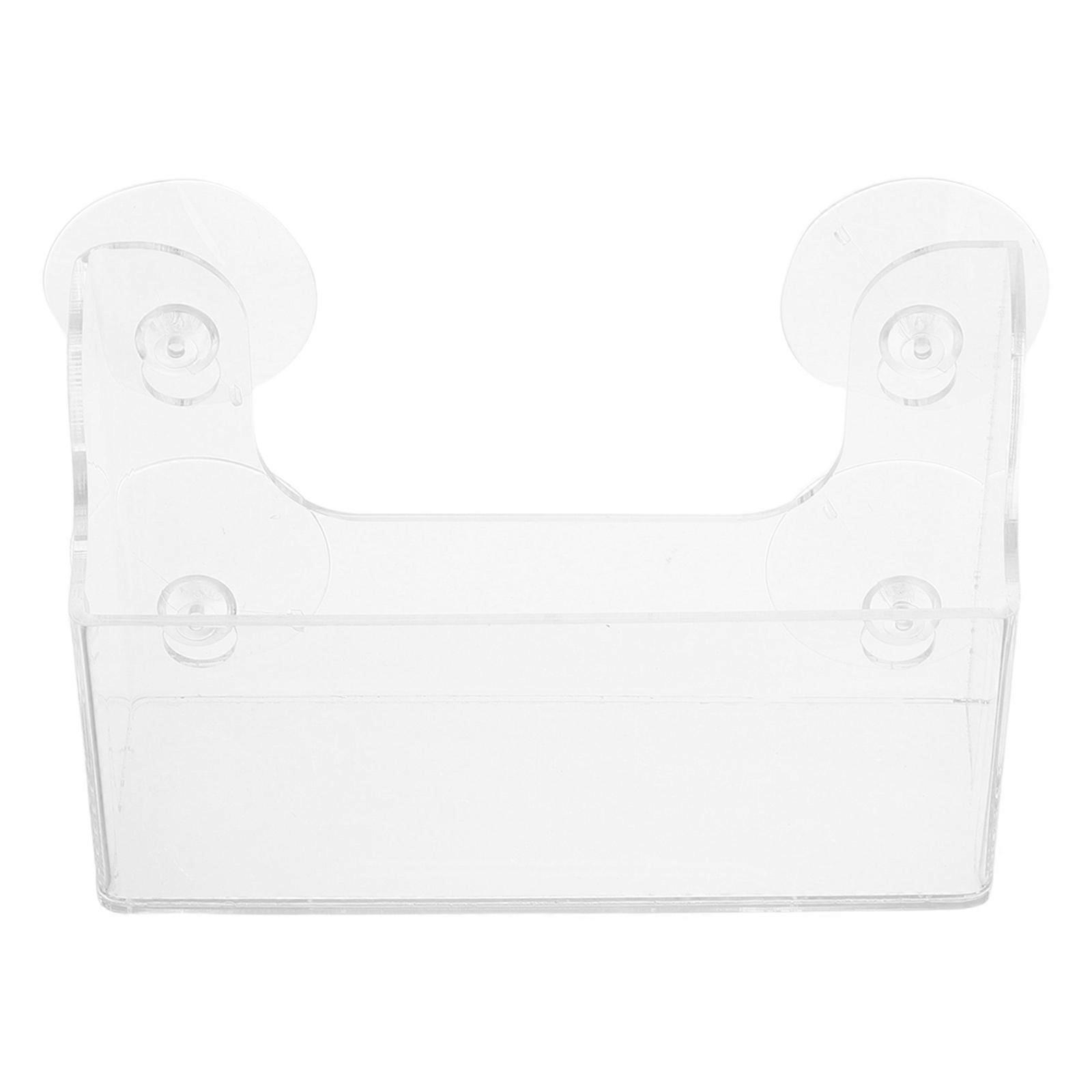 Acrylic Suction Cup Fridge Storage Organizer For Smooth Surfaces 4Pcs Modern Design Clear Shelf For Spice Jars And Drinks