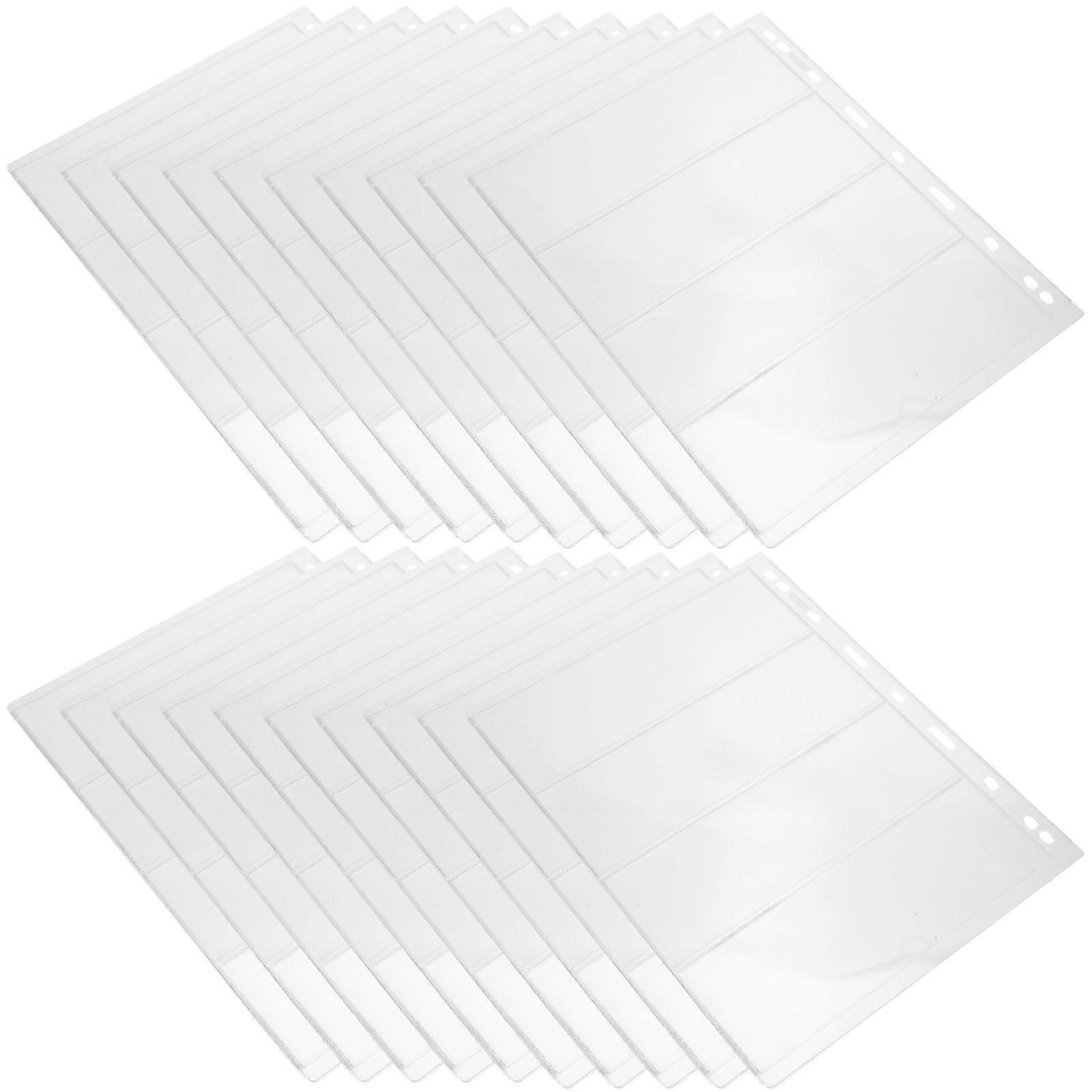 Stamp Album Pages for Storage 40 Sheets Transparent Binder Pages with 9 Holes