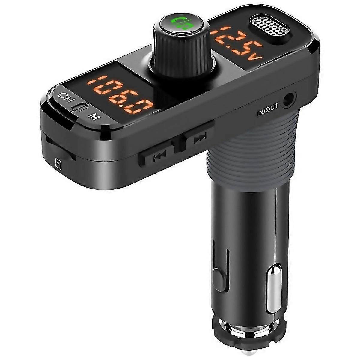 For New Bc70 Car Bluetooth 50 Fm Transmitter Radio Adapter Dual Display Wireless Handsfree Call Mp3