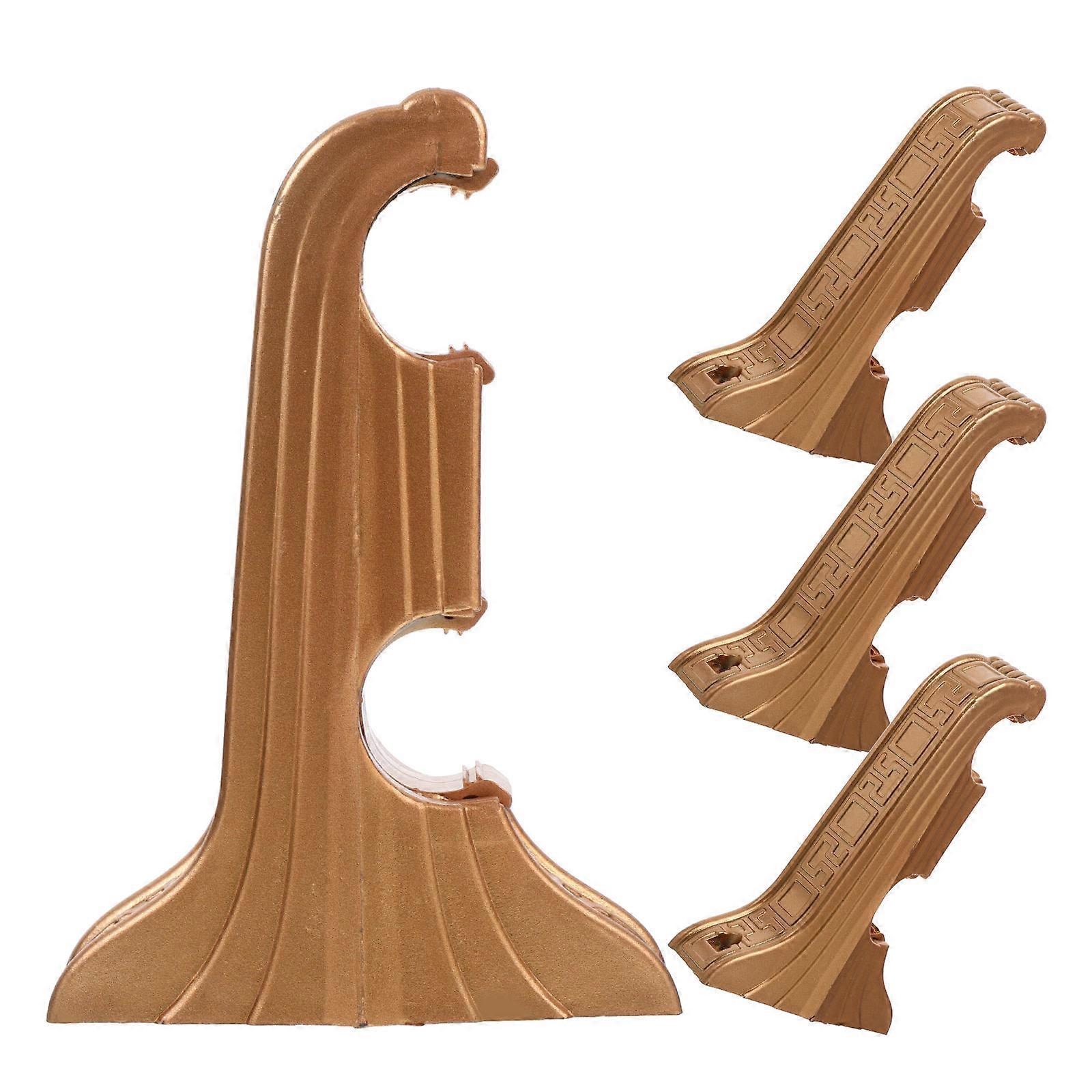 Classic Curtain Bracket for Double Curtain Rods in Golden Color 8Pcs Set