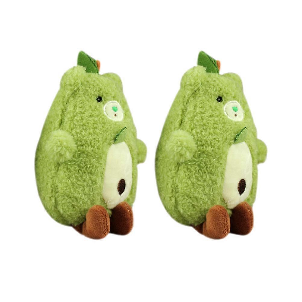 4Pcs Stuffed Bear Keychain Plush Design Ideal For Party And Gathering Key Holders Avocado Style
