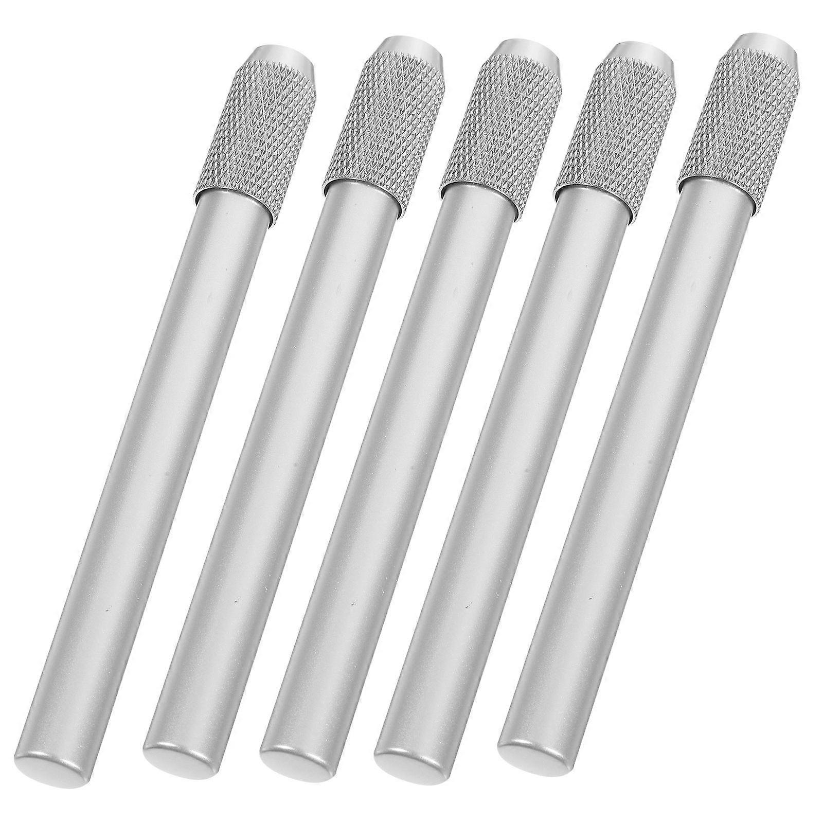 Pencil Extender Metal Pencil Lengthener for Art Use 10Pcs Silver Portable Set
