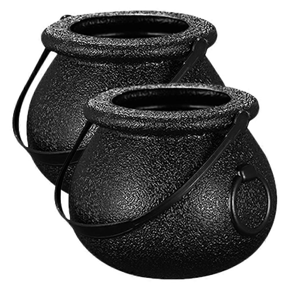 Halloween Candy Holder Cauldron for Treats 2Pcs Sturdy Plastic