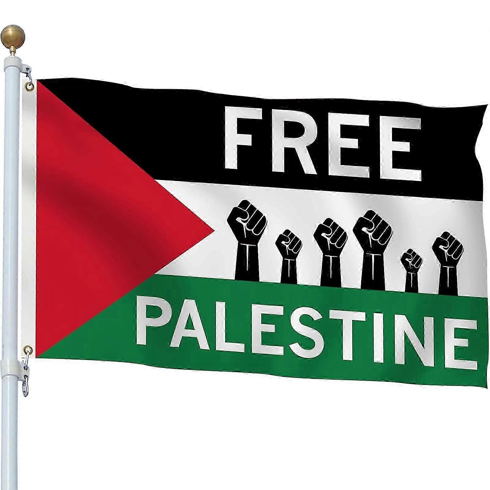 Palestine Flag, Vivid Color and Fade proof, Canvas Header and Double Stitched, Palestinian Flags Polyester