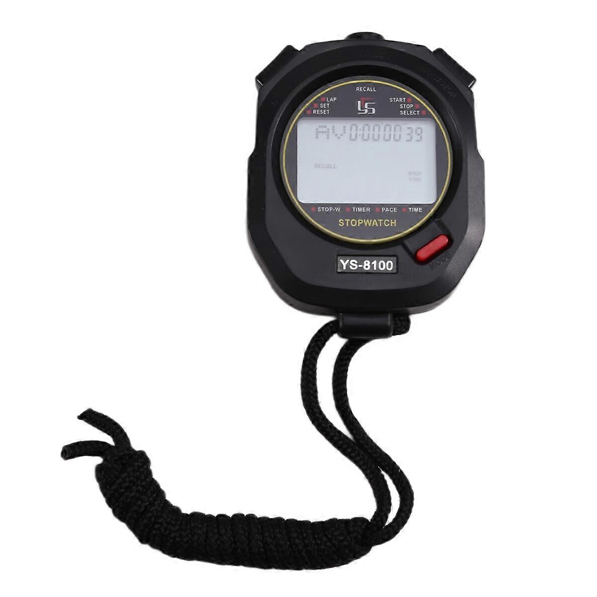 YS Timer Stoppuhr Chronograph Training Digitale Chronometer Schwarz