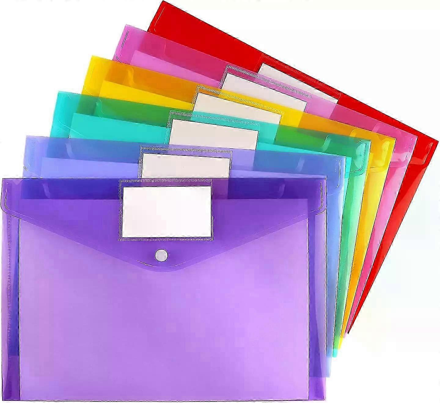 6 Pack, Clear Document Folders, Plastic Poly File Envelopes