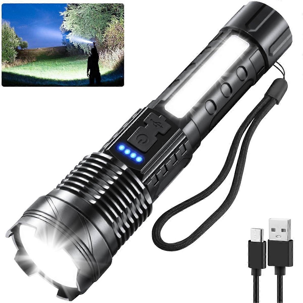 1Pack Flashlight Rechargeable, Rechargeable Flashlights High Lumens L9000, for Home Emergencies Cam