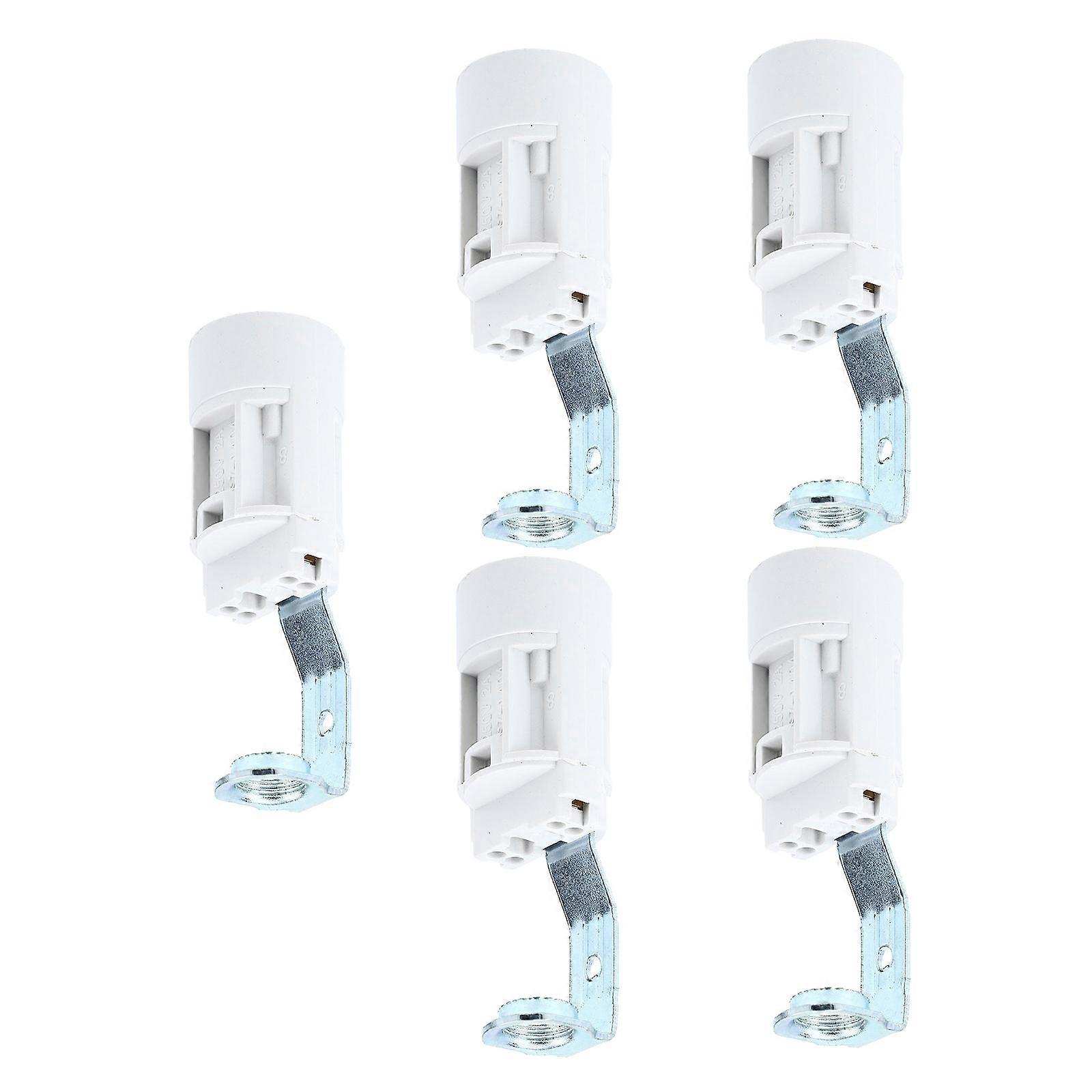 Replacement Lamp Holder for Candle Lamp Socket 5Pcs E14 White Set