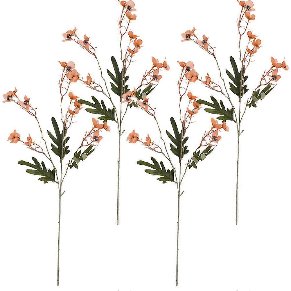 Orange Artificial Wintersweet Flowers for Decoration Purpose 8Pcs Set