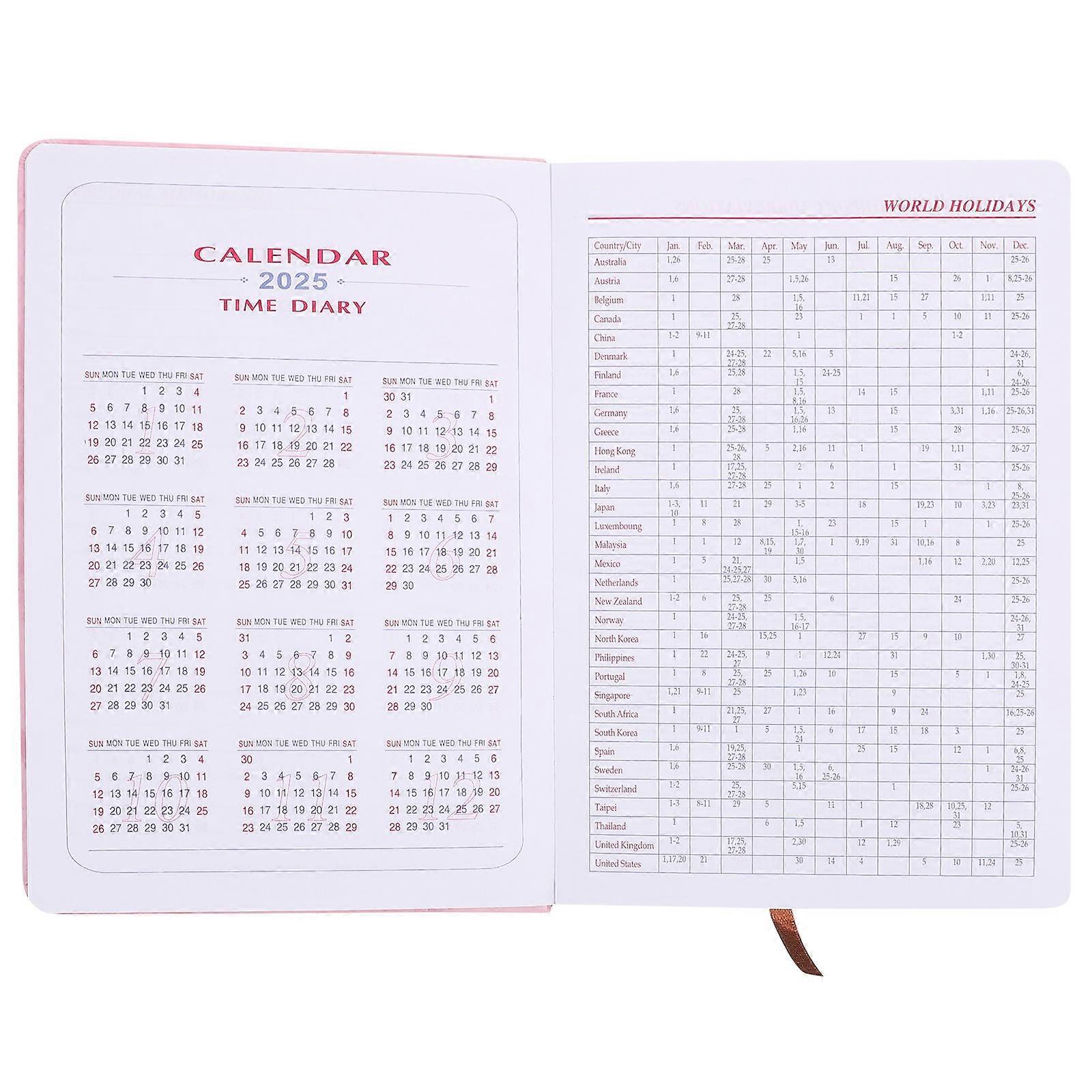 Pink English Schedule Notebook for Writing Use 4Pcs Planner to Do List Book