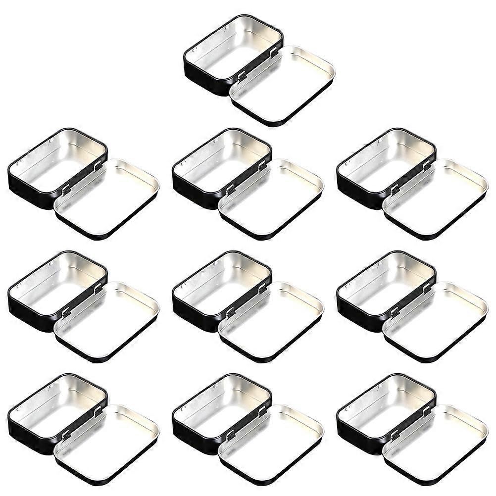 50 Pcs Rectangular Storage Tins in Black Color for Organizing Tiny Items During Business Trips or Camping