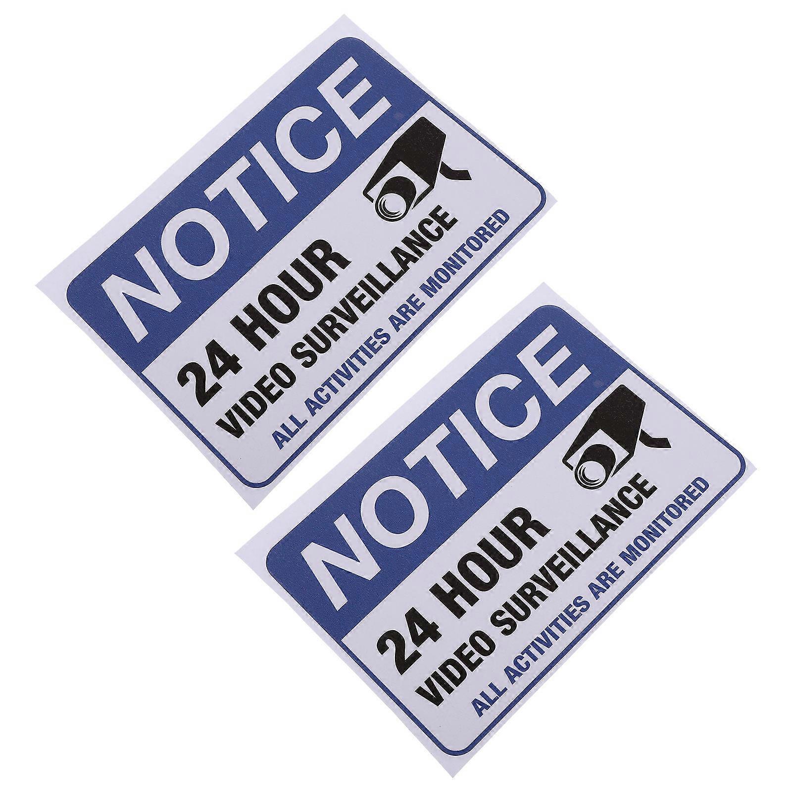 Monitored Warning Stickers Video Surveillance Sticker for Security 10Pcs