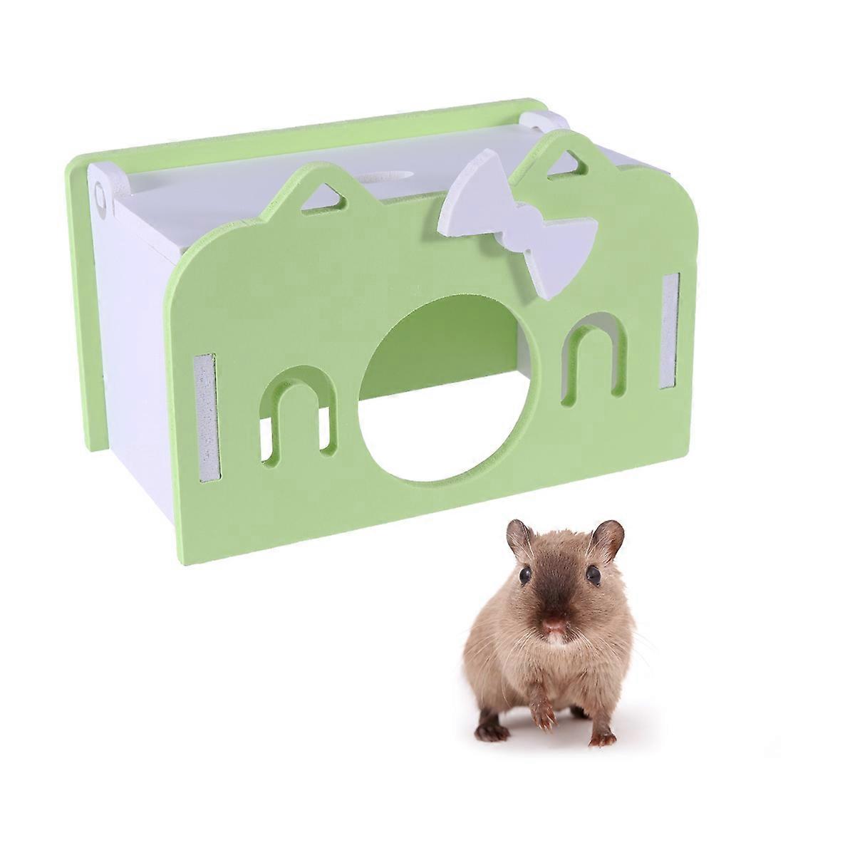 2Pcs Wooden Hamster House for Pet Sleeping and Accessory