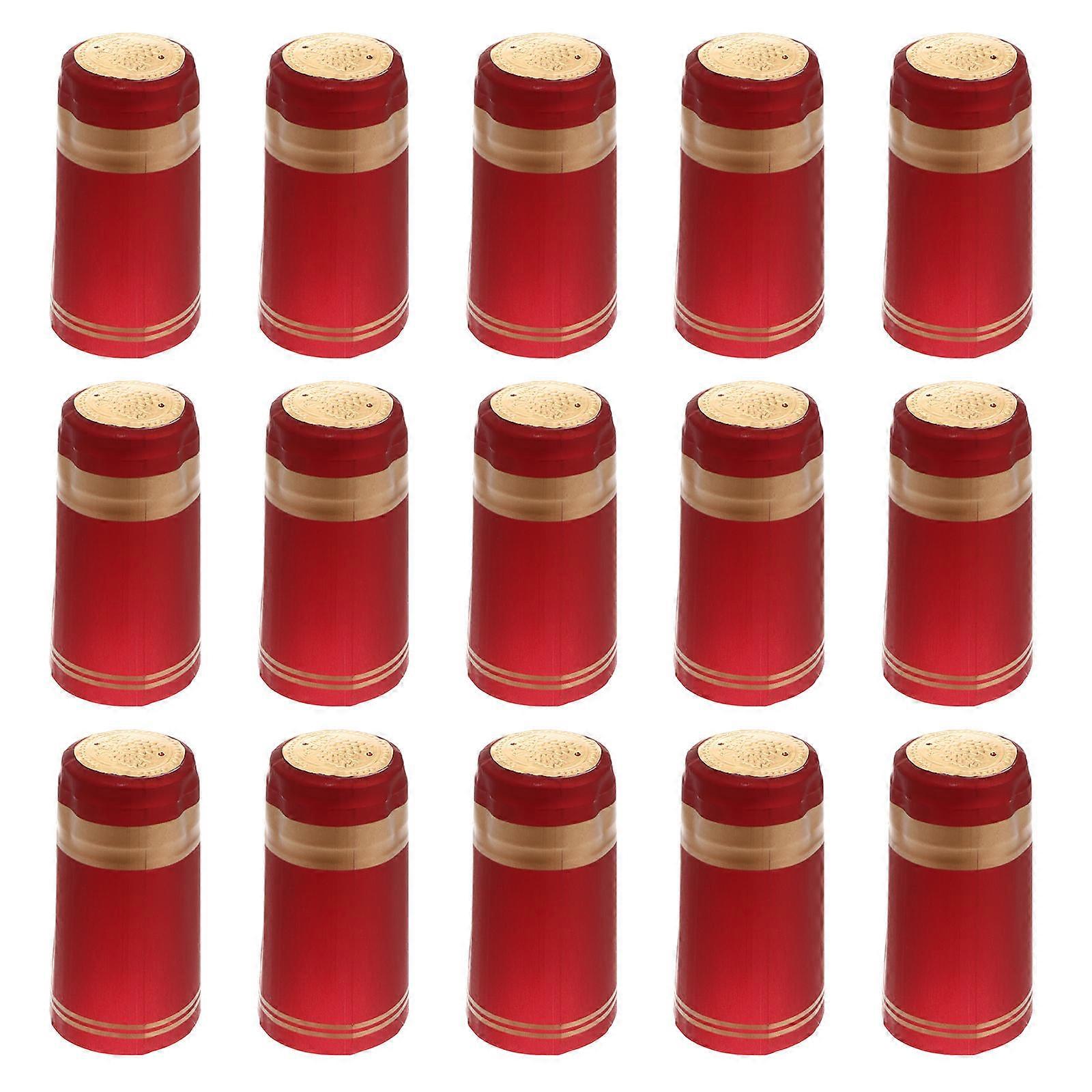 Heat Shrinkable Cap Capsules Home Winery Use 100Pack Round Shape Red
