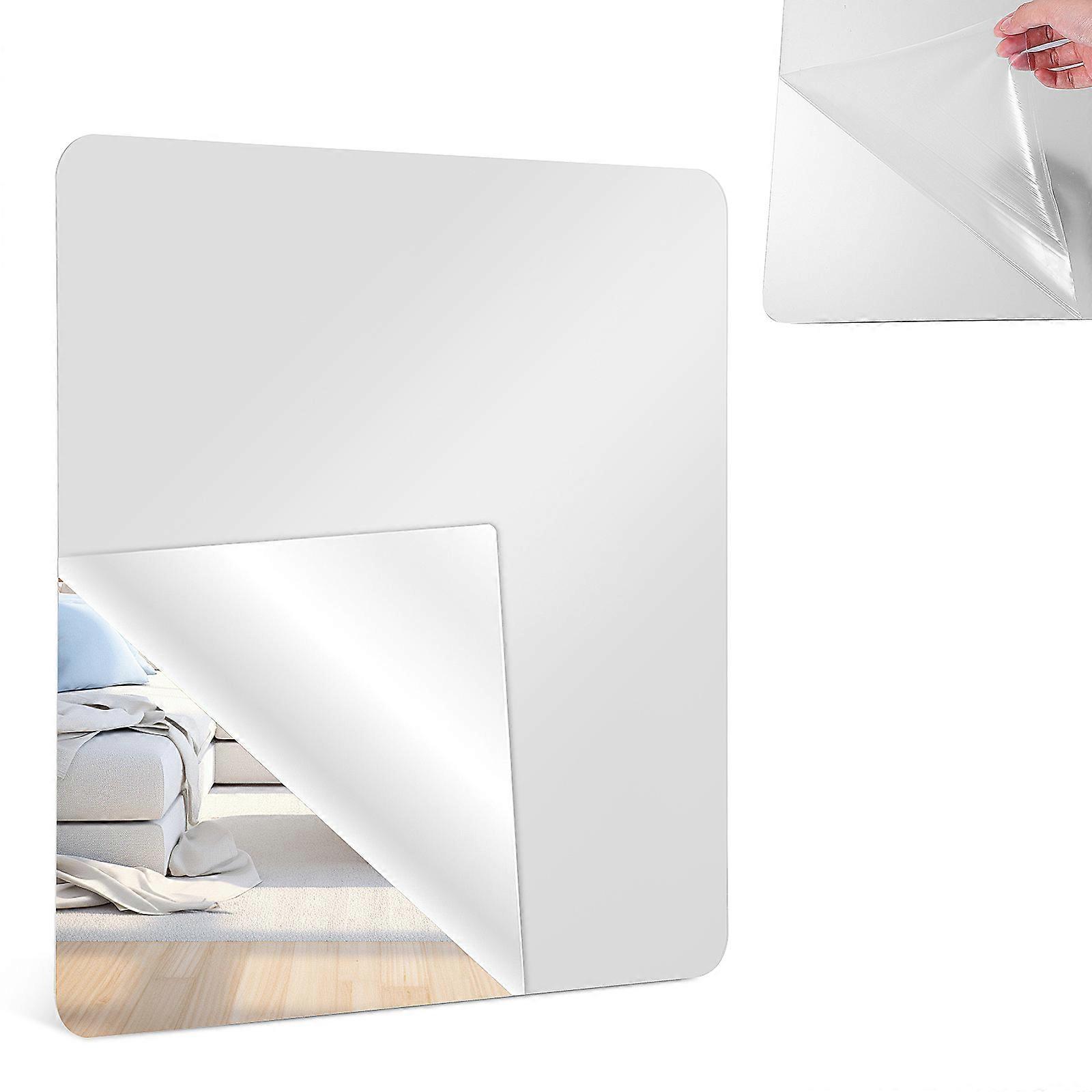Self Adhesive Mirror Tile 2Pcs Wall Decor For Home Decoration And Gym Spaces 40.00X40.00CM Square Design With Space Enhancement Capability