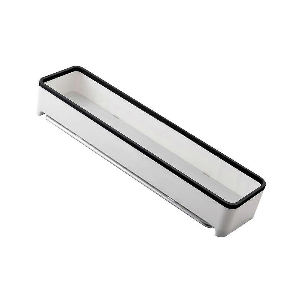 Floating Shelf Organizer Black Plastic Wall Rack for Bathroom