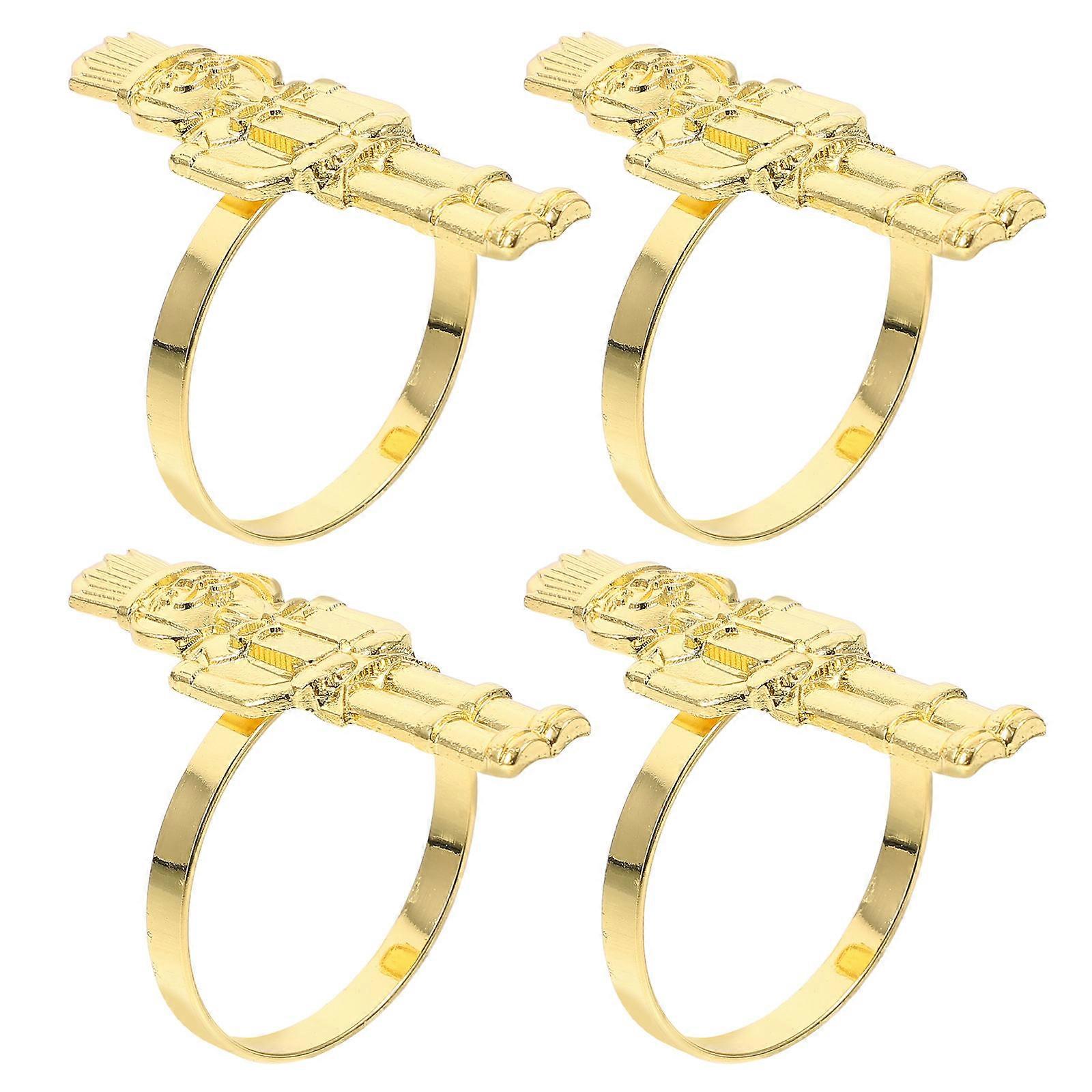 20Pcs Nutcracker Napkin Ring for Table Decor Christmas Golden Alloy