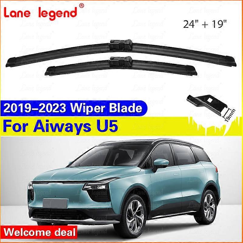 Applies to For Aiways U5 2019-2023 Front Windshield Wiper Blades 2pcs Windscreen Window Accessories 2020 2021 2022 24"+19"