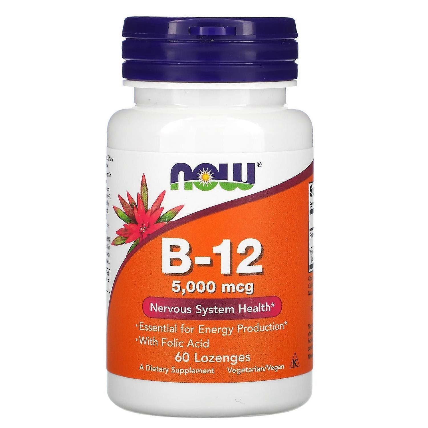 NOW Foods, B-12, 5,000 mcg, 60 Lozenges