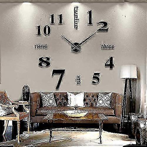 Diy Clock 3d Clock Stickers Surface Frameless Clock Home Hotel Decoration 26s