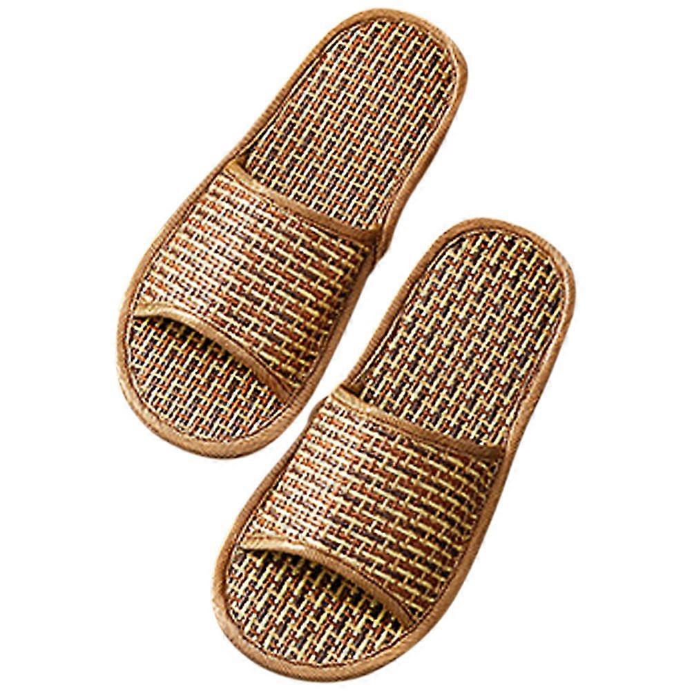 Light Brown Breathable Slippers for Indoor Use Perfect for Guests and Lounging Easy to Wear 1 Pair