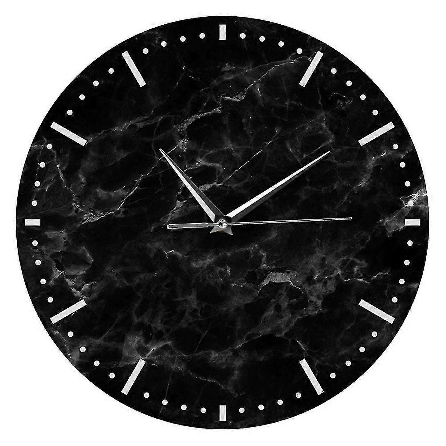 Creative Simple Marbling Pattern Wall Clock Acrylic Square Hanging For Store Display 1Pack