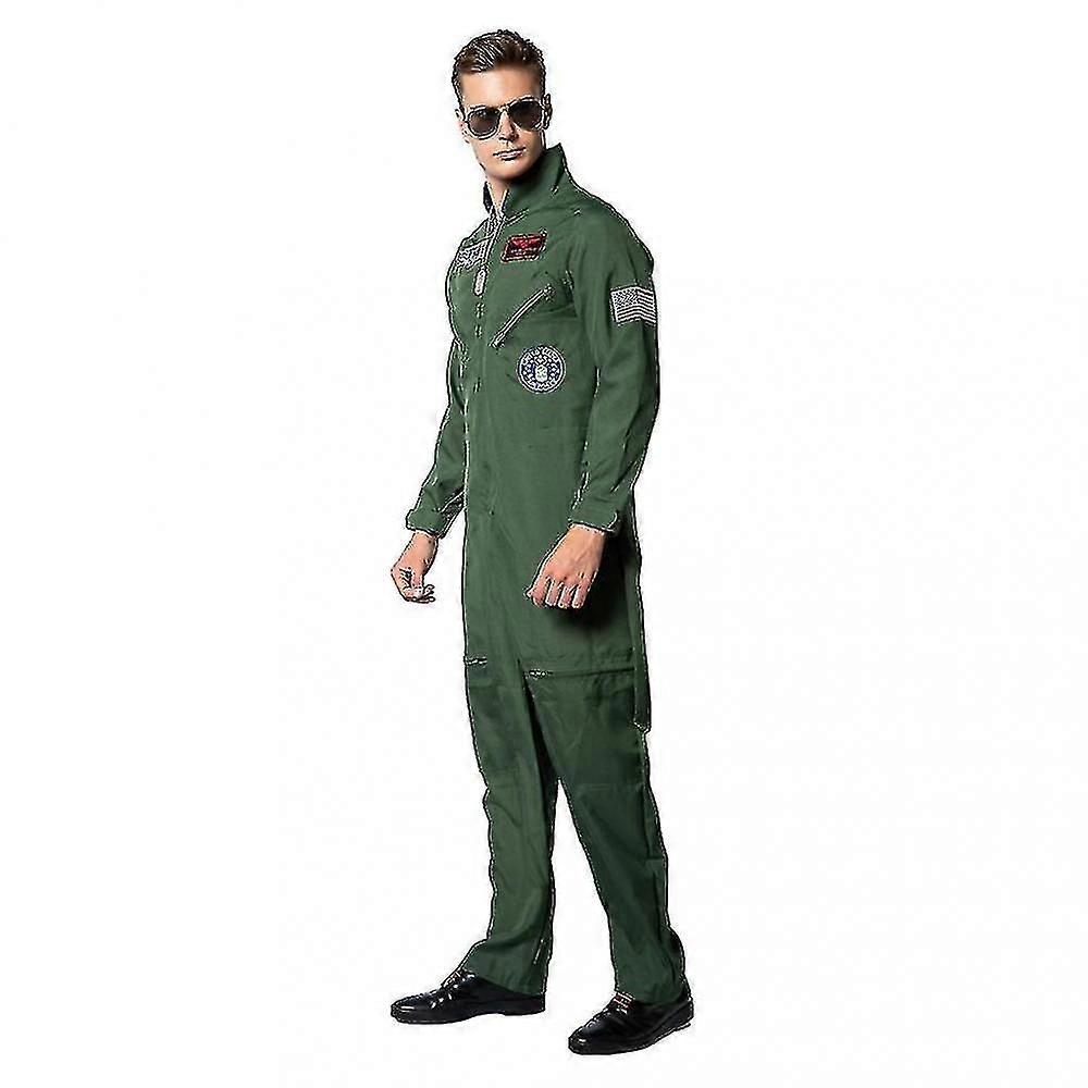 Nouveau Halloween Top Gun Pilote Uniforme Bar Party Jeux de Groupe Performance Scène S CAG